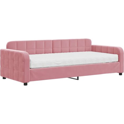 Maison Exclusive - Tagesbett mit Matratze Rosa 90x200 cm Samt