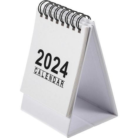 Calendrier de bureau petit format 2024, calendrier de table à relier-10.5X7.6X6CM-White (1/4)