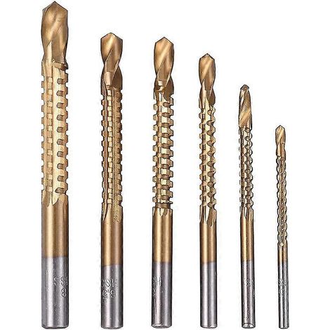 Ensemble de 6 forets en titane, forets dentelés HSS pour perçage, forets de menuisier de 3 à 8 mm (1/5)