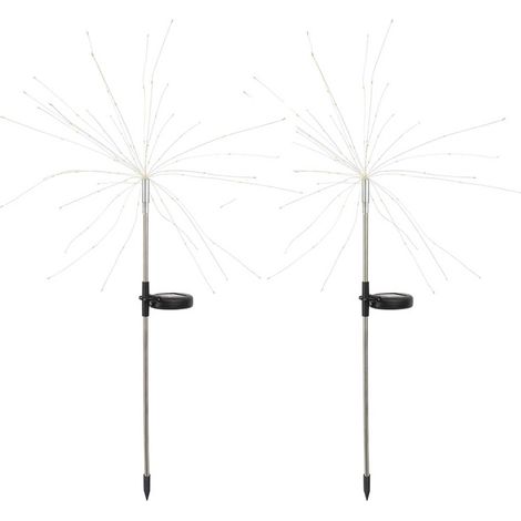 Lot 2 balises solaires - LUMISKY - FIREWORKS SPIKE - LED effet feu d'artifice - H97 cm - Eclairage extérieur décoratif (1/5)