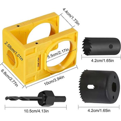 Türschloss-Montageset, Lochsägen-Set für Türknaufschlösser, Handwerkzeuge aus Kohlenstoffstahl mit Führungsschablone