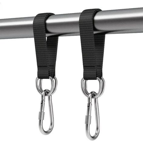 Sangles de hamac 2 Pcs  Polyester haute résistance  25cm Crochets mousquetons inclus (1/5)