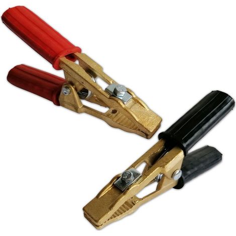 Lot de 2 pinces de démarrage en laiton 300A – Connexion par serre-câble – Grande conductivité pour batteries (1/2)