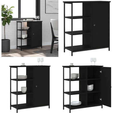 Buffet noir 70x30x80 cm bois d'ingénierie - Buffet Noir - Meuble De Rangement - Commode - Mobilier Moderne - Design Scandinave - Home & Living (1/5)