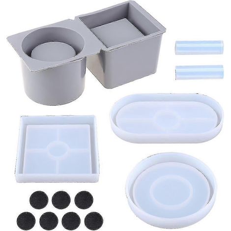 Quadratische runde Beton-Blumentopf-Tablett-Silikonform für Pflanzgefäß, Epoxidharz-Form, DIY-Handwerk, Gusswerkzeuge-fg (1/5)