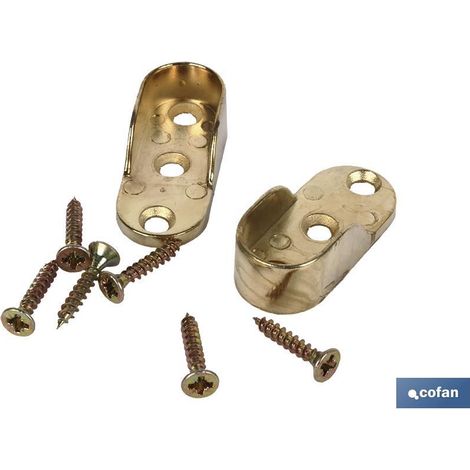 Blister De 2 Unités Support En Laiton Pour Tringle De Placard (1/2)