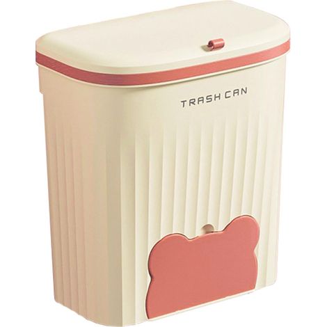 Poubelle suspendue, petite poubelle avec couvercle Poubelle murale de bureau, petite corbeille de cuisine avec couvercle pour la maison, la cuisine, la maison, le jardinage (1/5)