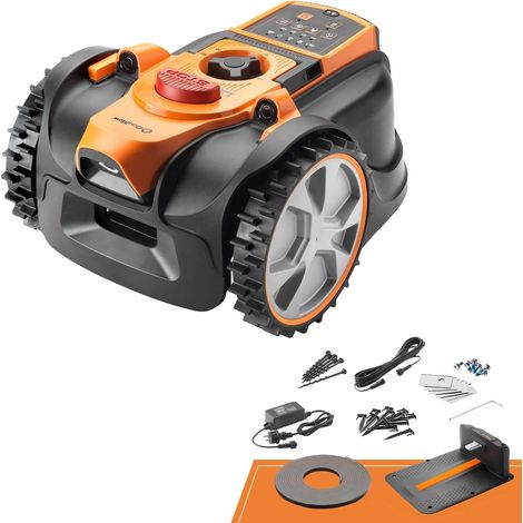LawnMaster Roboter-Rasenmäher mit Kamera-Navigation, App und Ladestation. Auto-Charge. Ohne Begrenzungskabel. LCD-Steuerung. Drop & Mow für mehrere Rasenflächen. Für Rasenflächen bis 500 m²