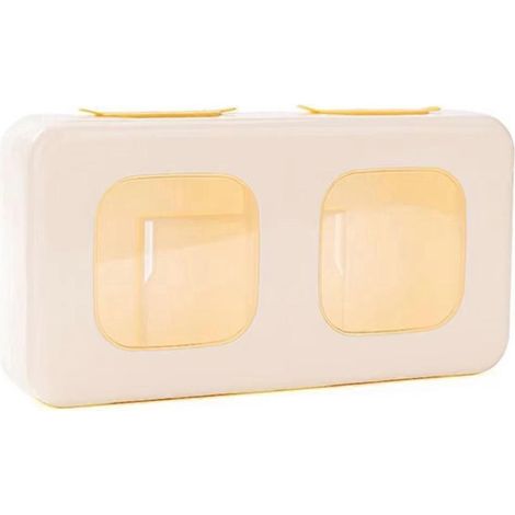 Boîte de rangement murale pour film plastique avec couvercle en caoutchouc souple, jaune A (1/5)