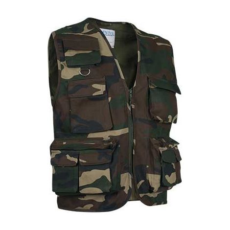 Chaleco multibolsillos en tejido sarga Safari L Camuflaje