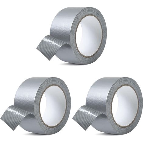 Lot de 3 rubans adhésifs en aluminium, 20 cm x 5 cm, imperméables et résistants à la chaleur, pour pare-vapeur, sous-toiture et étanchéité, pour collage étanche au vent et à l'air (1/5)