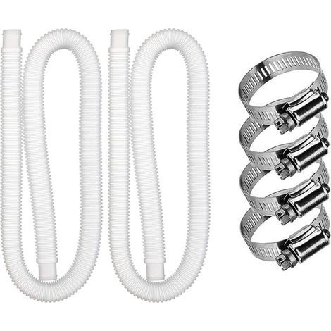 Pieces Swimming Pool Replacement Hose, Filter Pump Hose Accessory with 4 Metal Clips, 59 Inch Long Swimming Pool Hose for Intex 607637 Pump, Swimming Pool Accessories