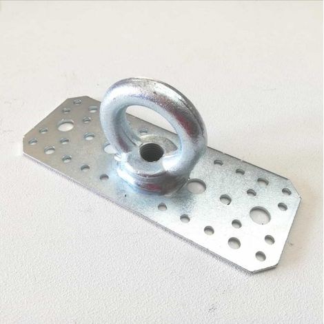 Piastra diritta 170x65mm in acciaio al carbonio zincato con occhiolo saldato (1/2)