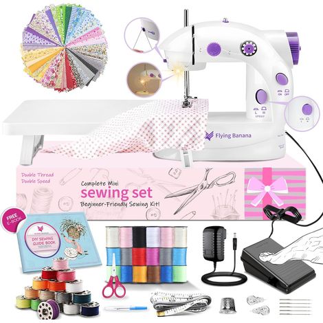 Mini machine à coudre pour enfants débutants, machine à coudre électrique portable facile à utiliser, petit outil de couture portable amélioré avec kit de couture (1/5)
