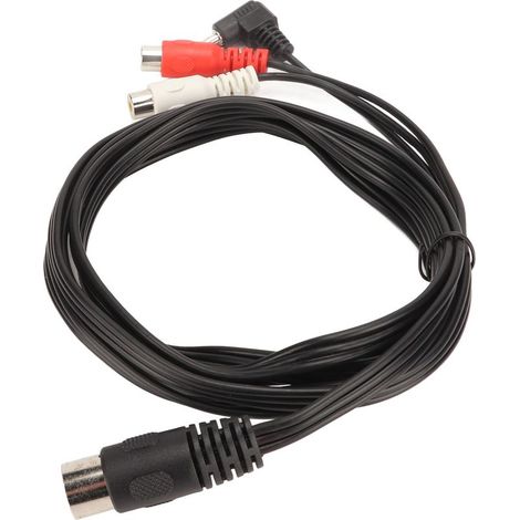 Câble audio DIN 5 broches mâle vers RCA femelle et jack 3,5 mm pour système stéréo et home cinéma, câble tout prêt (1/5)