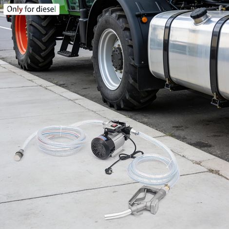 Dieselpumpe 230V 550W Selbstansaugende Diesel-Umfüllpumpe 60L/min Heizölpumpe Komplett Set mit Manuelle Ölpistole und Schlauch Dieseltransferpumpe für Füllen und Entleeren von Diesel (1/5)