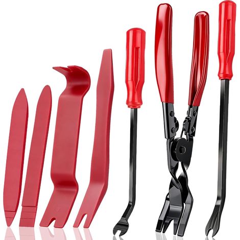 7 Pièces Outil Demontage Garniture Voiture ôter Les Rivets Kit Demontage Plastique Voiture Outil Garniture Plastique pour Radio Audio Intérieure Dash Tableau de Bord (1/5)