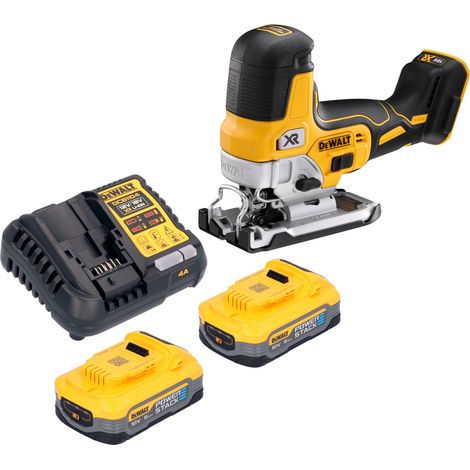 Sierra de calar a batería DeWalt DCS 335 H2 18 V 135 mm sin escobillas + 2 baterías Powerstack de 5,0 Ah + cargador (1/5)