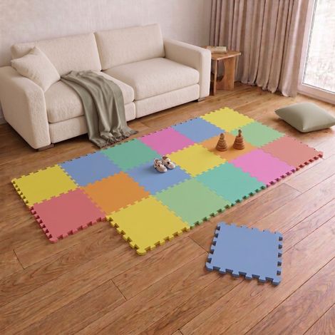 18 Pezzi Tappeto Gioco Bambini - 30x30 Piastrelle EVA - Pavimento Morbido Puzzle (1/5)