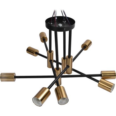 Plafonnier moderne à 8 lumières E27, lustre idéal pour salle à manger, salon, cuisine ou restaurant (110-220 V). (1/5)