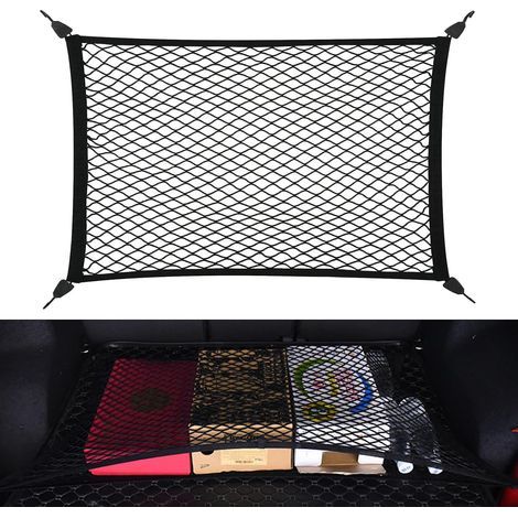 Filet de Rangement 80x100cm Peut Être Étendu Jusqu'À 210×140cm Filet Coffre Voiture Filet de Rangement Coffre avec 4 Crochets Haute Élasticité pour Camions SUV Auto (1/5)