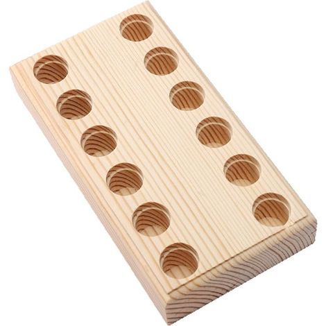 1 Bloc de rangement rectangulaire en bois pour pinces, organisateur de pinces à 12 trous, base support, étagère de rangement (1/5)