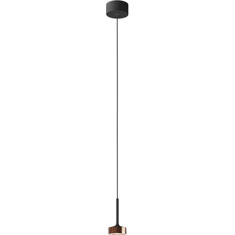Hole Suspension Noir/Cuivre Led 7W 38° Ip20 3000K Cri90 - Lampe À Suspension Design En Aluminium Moulé Sous Pression Pour Intérieur - Groupe Rossini (1/5)