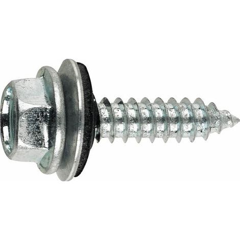 (6,3X25 P18) TORNILLO ROSCA CHAPA CON CABEZA HEXAGONAL TORNILLO CON ARANDELA VULCANIZADA DE A(100U) - INDEX
