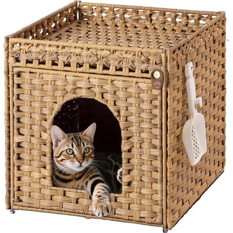 Cat Litter Box - Hidden Cat Litter Unit with Litter Mat (Natural, Basic Model) (1/5)