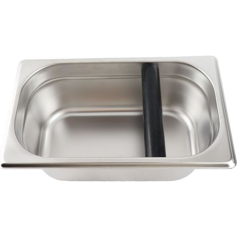Grand bac à marc de café en acier inoxydable, poubelle à déchets, rectangulaire (1/5)
