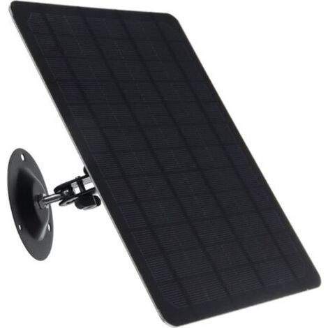 10W 5V 2000mAh Micro-USB Solarpanel 360-Grad-Drehung Wasserdichtes Monokristallines Solarpanel für Wandmontage Schwarz