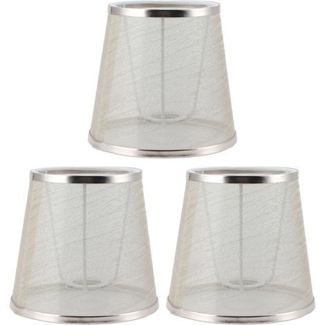 Jeffergarden Lot de 3 abat-jour en tissu E14 Meson, style européen moderne, dorés, pour lustre à bougie.-DOU