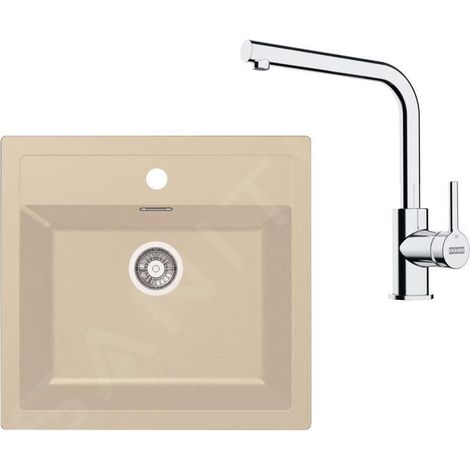 Franke - Set de cuisine T114BE, évier en tectonite SID 610 + robinet FN 3230.031, beige / chrome 143.0687.389 (1/4)