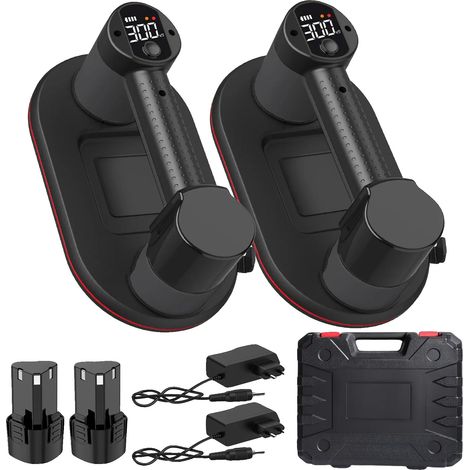 Ventosa eléctrica, doble motor, alta capacidad de carga, color negro, juego de 2 unidades (1/2)