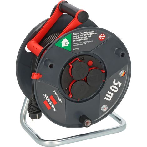 Brennenstuhl Garant, Avvolgicavo per esterni, IP44, 50 m (Made in Germany, 3 prese di sicurezza con migliore protezione touch, plastica speciale) (1/2)