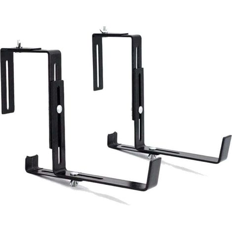 Lot de(2) supports pour pots et jardinières réglables pour boîte de fenêtre, patio, jardin, clôture, pergola, balcon (1/4)