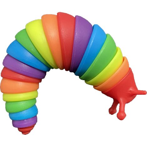 Jouet anti-stress en forme de limace, coloré et flexible, pour soulager le stress et favoriser la détente. Couleur aléatoire, 18,5 cm. (1/5)