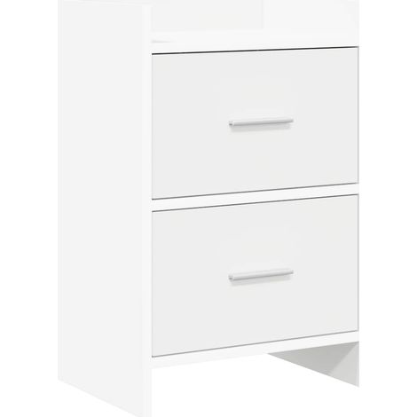 Tables de chevet Blanc 40 x 30 x 60 cm Bois d'ingénierie vidaXL (1/5)