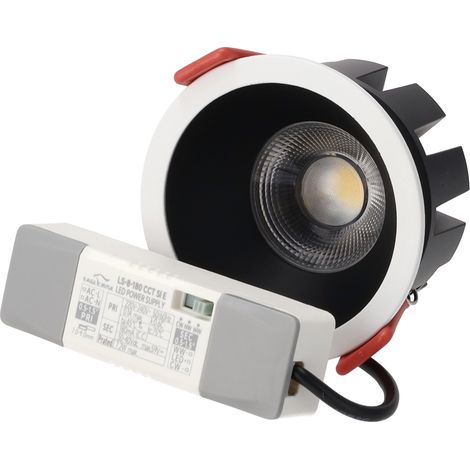 LED-Downlight 8W CCT mit -Chip, Ausschnitt Ø 75 mm, schwarzer Reflektor (1/5)