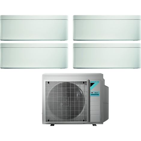 Daikin Bluevolution Quadri Split Inverter Klimagerät Serie STYLISH WHITE 5+5+9+12 mit 4MXM68N R-32 Wi-Fi Integrated 5000+5000+9000+12000 Farbe Weiß - Italienische Garantie