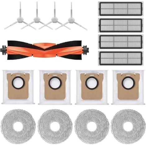 Accessori per robot aspirapolvere Xiaomi X10+/X20+: 1 spazzola principale, 4 sacchetti per la polvere, 4 panni per la pulizia, 4 spazzole laterali, 4 filtri (1/5)