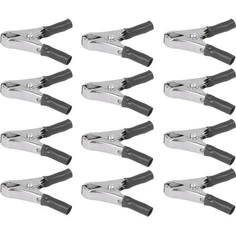 100 Stück Batterieprüfklemmen, PVC-isoliert, elektrische Anschlussklemmen, 15 mm Öffnung, 10 A, J.60012, Schwarz (1/5)