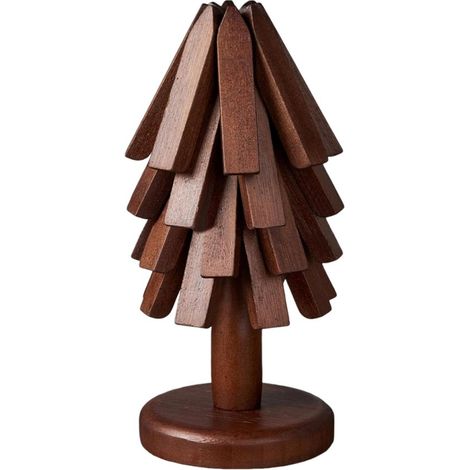 Dessous de verre en bois Longziming (lot de 4) – Résistants à la chaleur – Motif arbre – Pour casseroles, plats à four, théière – Décoration de cuisine et cadeau de pendaison de crémaillère (1/5)