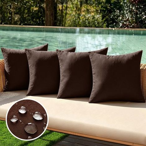 Set di 4 fodere impermeabili per cuscini da esterno，realizzate in finta poliestere e lino，federe decorative per giardino，blu royal，3050 cm (1/5)