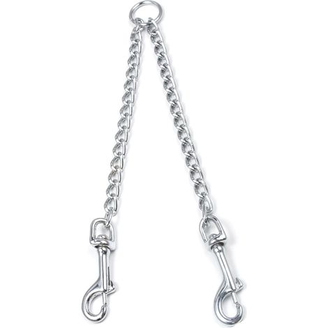 3.5mm Double Stainless Steel Dog Leash - Double Chain (60cm) (1/5)