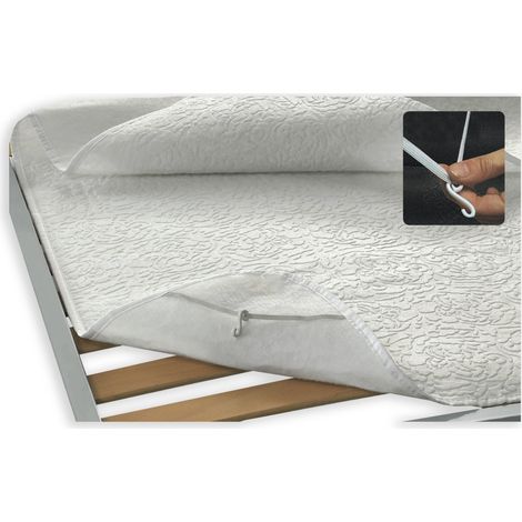 Tex Family – Housse de sommier en feutre hypoallergénique – Finition jacquard – Protection contre la poussière – Disponible en 3 tailles