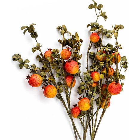 Pack of 6 x 75cm Artificial Pomegranate Stem Artificial Yellow (1/5)