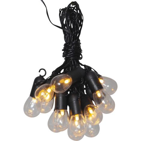 Star Trading Guirlande lumineuse Small Hooky, Transparent, LED, Blanc chaud, Extérieur, 4,5 mètres