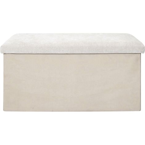 Coffre banc pliable beige 76x38x38 cm (1/4)