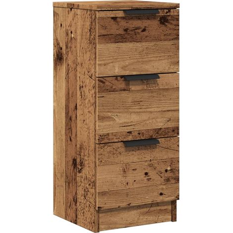 Aparador madera de ingeniería madera envejecida 30x30x70 cm vidaXL